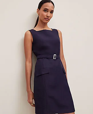 Ann Taylor Linen Blend Square Neck Sheath Dress sold by Ann Taylor product image thumbnail 3