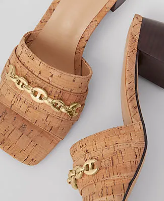 Ann Taylor Cork Chain Flare Block Heel Sandals sold by Ann Taylor product image thumbnail 2