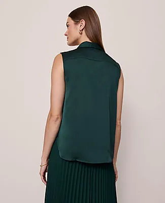 Ann Taylor Shirred Yoke Sleeveless Shirt sold by Ann Taylor product image thumbnail 2