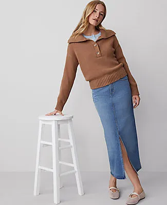 Ann Taylor Weekend Collection Denim Midi Skirt sold by Ann Taylor product image thumbnail 2