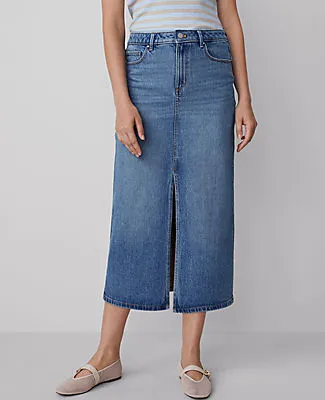 Ann Taylor Weekend Collection Denim Midi Skirt sold by Ann Taylor product image thumbnail 3