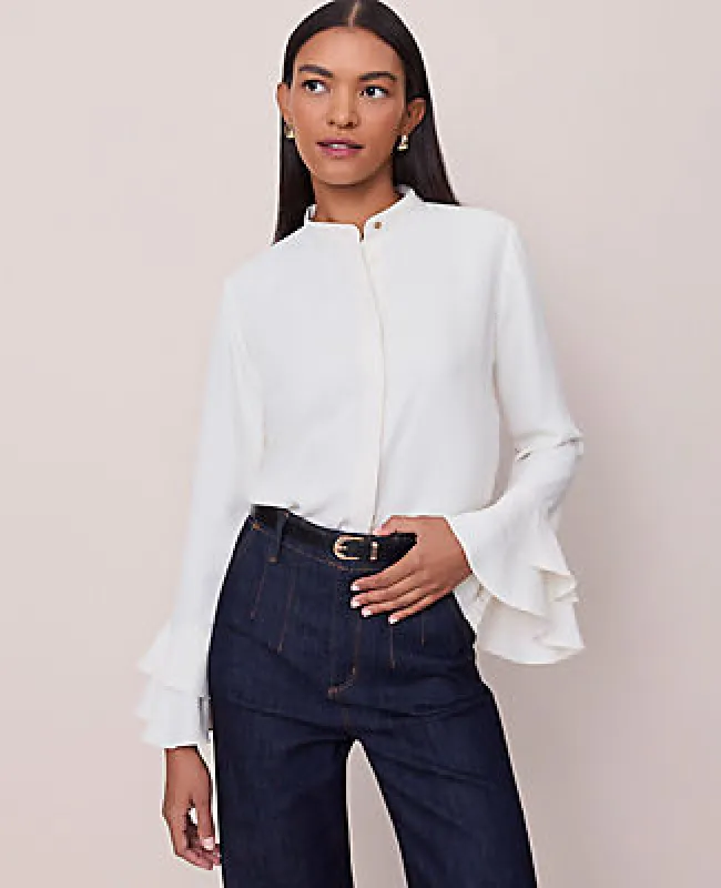 Ann Taylor Petite Bell Sleeve Blouse sold by Ann Taylor