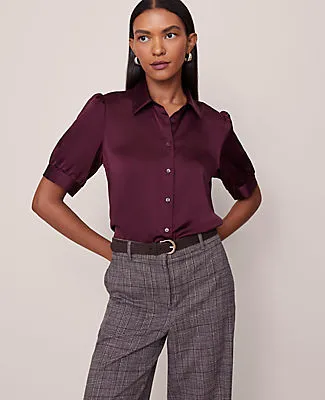 Ann Taylor Satin Button Down Blouse sold by Ann Taylor product image thumbnail 3