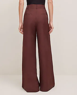 Ann Taylor The Statement Palazzo Pant in Linen Blend sold by Ann Taylor product image thumbnail 3