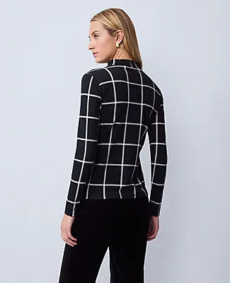 Ann Taylor Windowpane Mock Neck Top sold by Ann Taylor product image thumbnail 2