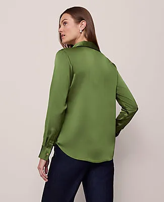 Ann Taylor Petite Satin Essential Shirt sold by Ann Taylor product image thumbnail 2