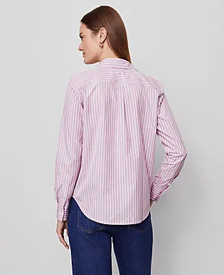 Ann Taylor Petite Striped Relaxed Perfect Shirt sold by Ann Taylor product image thumbnail 3