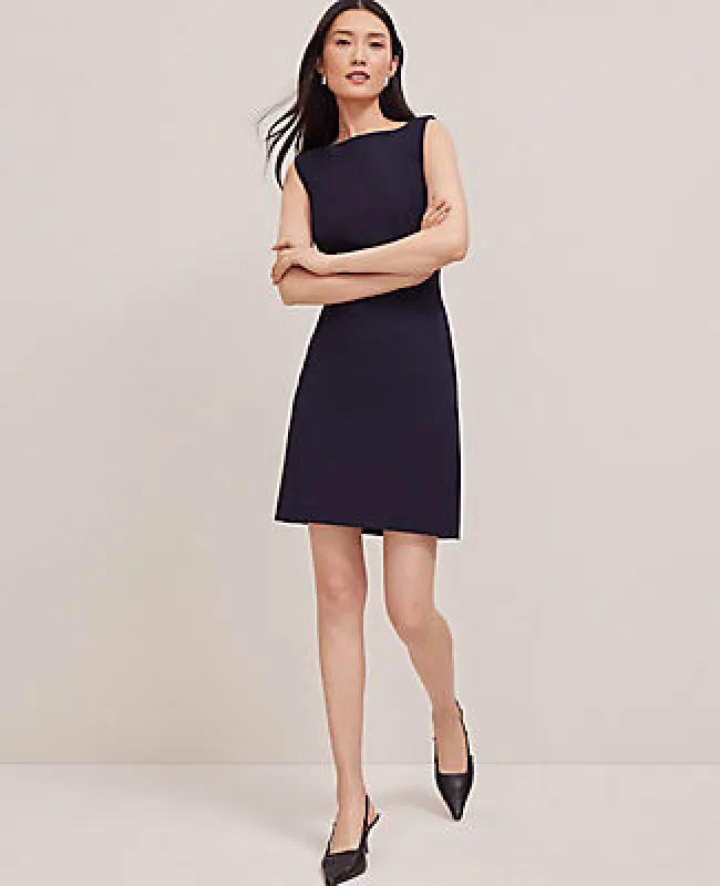 Ann Taylor The Petite Boatneck Dress in Seasonless Stretch sold by Ann Taylor