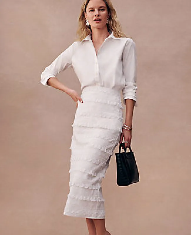 Ann Taylor Embroidered Column Midi Skirt sold by Ann Taylor