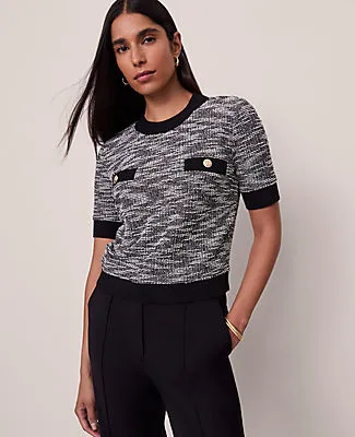 Ann Taylor Tweed Sweater Trim Top sold by Ann Taylor product image thumbnail 3