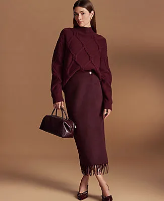 Ann Taylor Petite Fringe Midi Wrap Skirt sold by Ann Taylor
