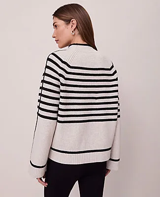 Ann Taylor Petite Weekend Collection Striped Mock Neck Sweater sold by Ann Taylor product image thumbnail 2
