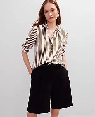 Ann Taylor Striped Relaxed Perfect Shirt sold by Ann Taylor product image thumbnail 4