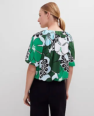 Ann Taylor Petite Tropical Bubble Hem Blouse sold by Ann Taylor product image thumbnail 2