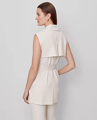 Ann Taylor Petite Striped Trench Vest sold by Ann Taylor product image thumbnail 3