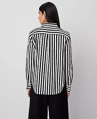 Ann Taylor Petite Striped Relaxed Perfect Shirt sold by Ann Taylor product image thumbnail 2