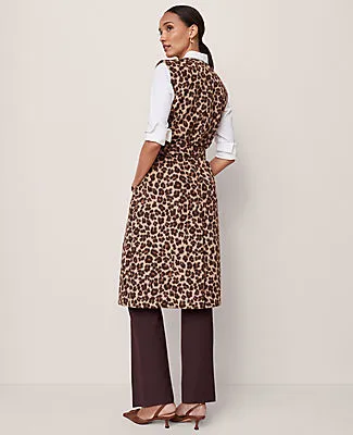 Ann Taylor Petite Animal Print Belted Trench Vest sold by Ann Taylor product image thumbnail 3