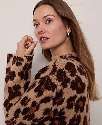 Ann Taylor Animal Print Mock Neck Sweater sold by Ann Taylor product image thumbnail 4