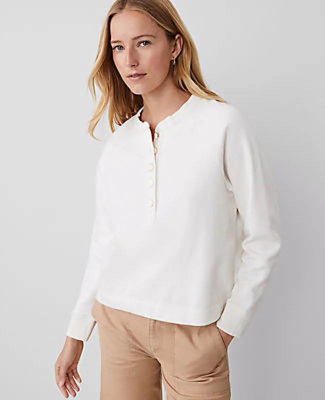 Ann Taylor Weekend Collection Henley Sweatshirt sold by Ann Taylor
