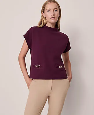 Ann Taylor Horsebit Mock Neck Top sold by Ann Taylor