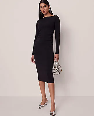 Ann Taylor Petite Ruched Knit Midi Dress sold by Ann Taylor