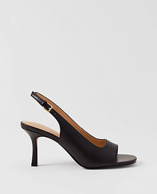Ann Taylor Leather Square Toe Slingback Sandals sold by Ann Taylor