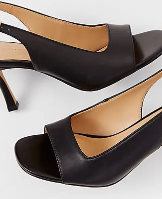 Ann Taylor Leather Square Toe Slingback Sandals sold by Ann Taylor product image thumbnail 2