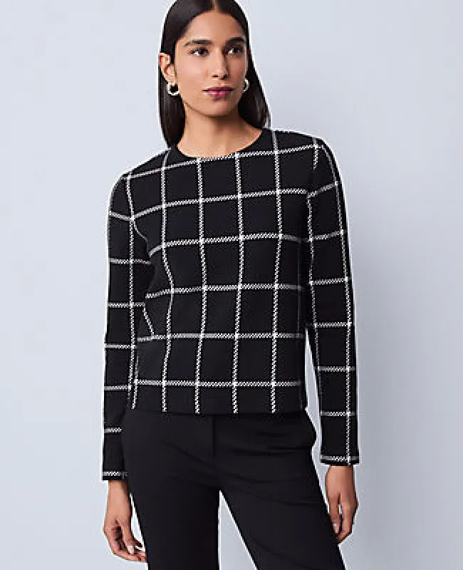 Ann Taylor Windowpane Knit Top sold by Ann Taylor