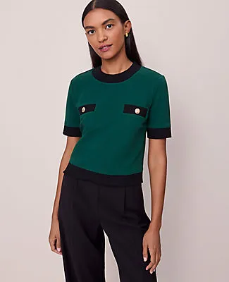 Ann Taylor Sweater Trim Top sold by Ann Taylor