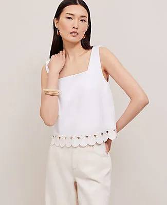 Ann Taylor Scalloped Ponte Tank Top sold by Ann Taylor