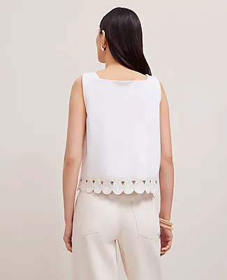 Ann Taylor Scalloped Ponte Tank Top sold by Ann Taylor product image thumbnail 2