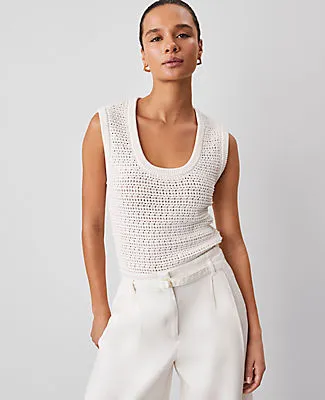 Ann Taylor Weekend Collection Open-Stitch Sweater Shell Top sold by Ann Taylor product image thumbnail 2
