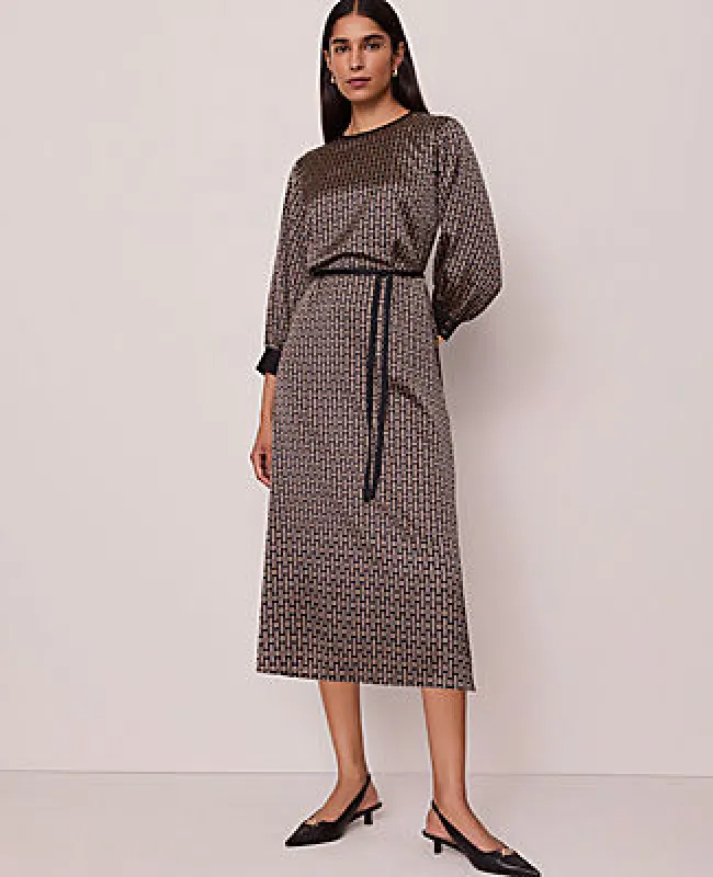 Ann Taylor Chain Link Print Midi Dress sold by Ann Taylor