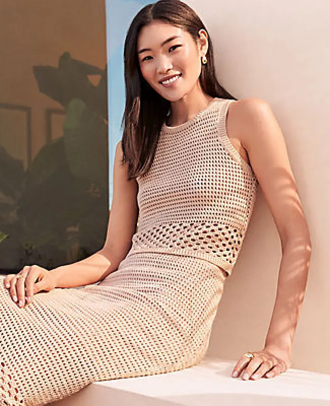 Ann Taylor Crochet Sweater Shell Top sold by Ann Taylor