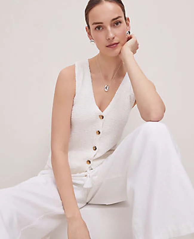 Ann Taylor Weekend Collection Bouclé Sweater Vest made by Ann Taylor