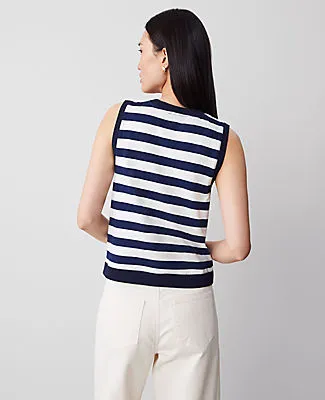 Ann Taylor Petite Striped V-Neck Vest sold by Ann Taylor product image thumbnail 2