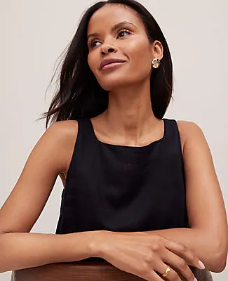 Ann Taylor Linen Blend Tank Top sold by Ann Taylor product image thumbnail 3