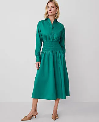 Ann Taylor Flare Midi Shirtdress sold by Ann Taylor product image thumbnail 2
