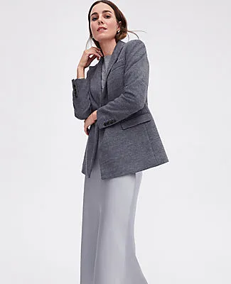 Ann Taylor The Relaxed Double Breasted Long Blazer in Twill sold by Ann Taylor