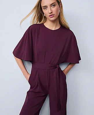 Ann Taylor Petite Belted Crew Neck Jumpsuit sold by Ann Taylor product image thumbnail 3