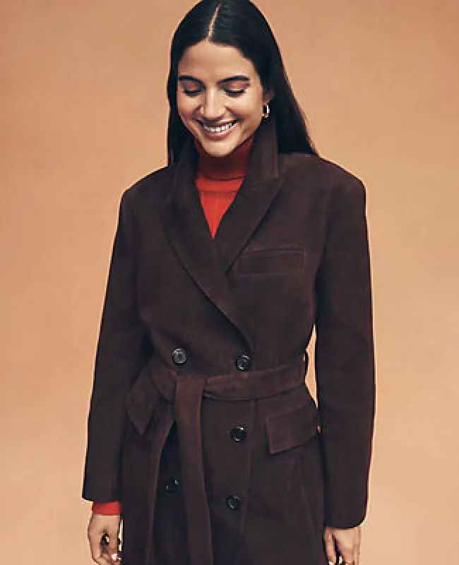 Ann Taylor Studio Collection Suede Trench Coat sold by Ann Taylor