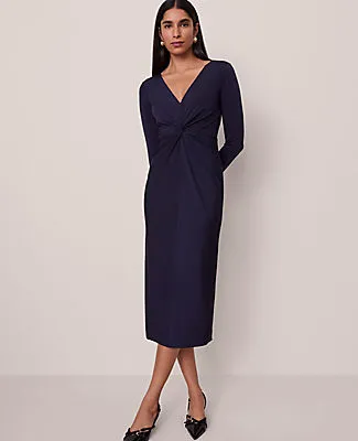 Ann Taylor Petite V-Neck Knit Dress sold by Ann Taylor product image thumbnail 3