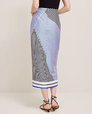Ann Taylor Petite Striped Satin Sarong Skirt sold by Ann Taylor product image thumbnail 3