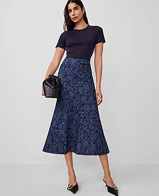 Ann Taylor Floral Denim Trumpet Skirt sold by Ann Taylor product image thumbnail 2