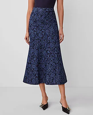 Ann Taylor Floral Denim Trumpet Skirt sold by Ann Taylor product image thumbnail 3