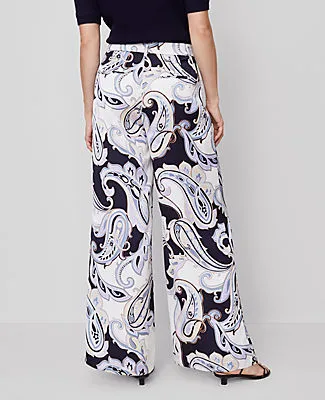 Ann Taylor The Modern Wide-Leg Trouser in Paisley Satin sold by Ann Taylor product image thumbnail 3