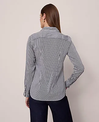 Ann Taylor Striped Relaxed Perfect Shirt sold by Ann Taylor product image thumbnail 2