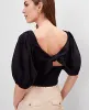 Ann Taylor Petite Linen Blend Knotted Tie Back Blouse sold by Ann Taylor