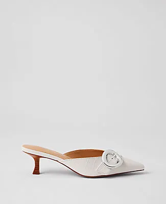 Ann Taylor Buckle Nip Toe Embossed Kitten Heels sold by Ann Taylor