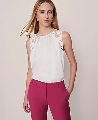 Ann Taylor Lace Trim Tank sold by Ann Taylor